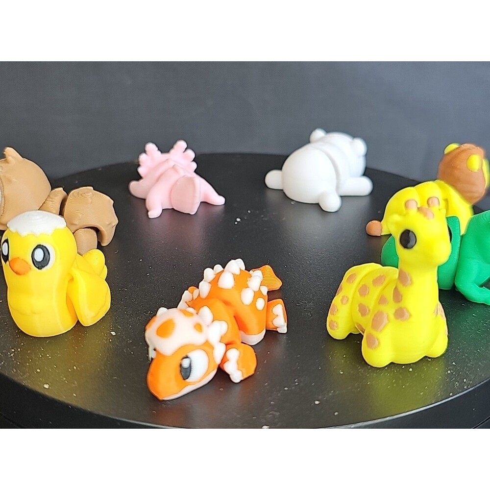 Fidget Toys  Flexible Articulated 8 pcs Mini 3D Printed Animal Figurines,